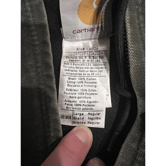 Vintage Carhartt Jacket Mens L J25 MOS Moss Green Distressed Faded Y2K Work - Picture 4 of 8